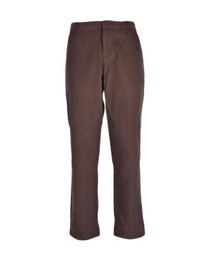 Dondup Relaxed Fit Pants With Zip Closure And Practical Pockets - Brown