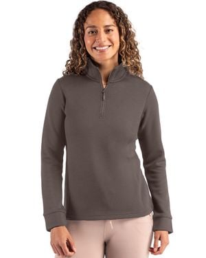 Clique Haven Recycled Quarter Zip Sweatshirt - Brown