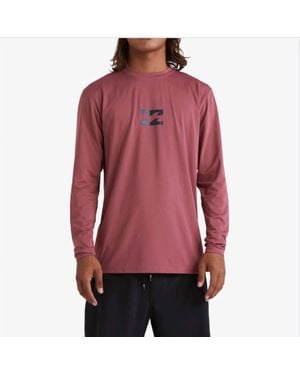Billabong All Day Wave Loose Fit Long Sleeve Surf Tee - Red