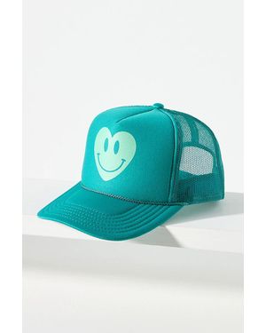 Ascot + Hart Smiley Heart Trucker Hat - Blue