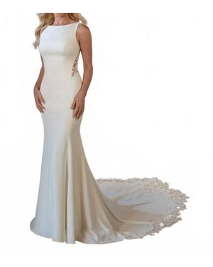 Stella York Modest Column Wedding Dress - White
