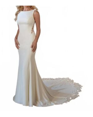 Stella York Modest Column Wedding Dress - White