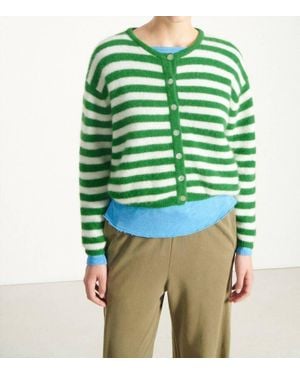 American Vintage Vitow Striped Cardigan - Green