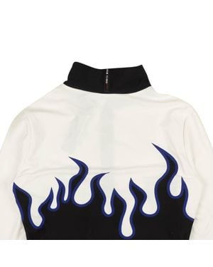 Adam Selman Sport Long Sleeve Flame Crop Top - Blue