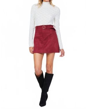 Bishop + Young Faux Suede Skirt - Red