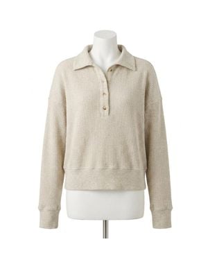 Faherty Apres Waffle Henley Top - Natural