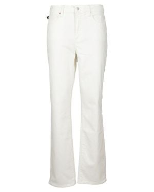 PAIGE Relaxe Noella Ecru Pants With Five-Pocket Design - White