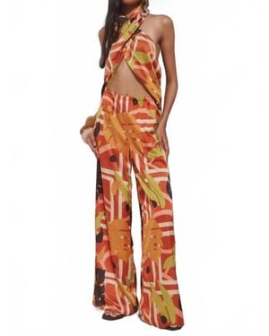 Runaway the Label Mirage Pull-On Wide Leg Pants - Orange