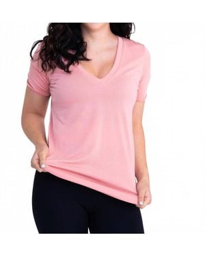 Lovlei V-Neck Casual Tee - Pink
