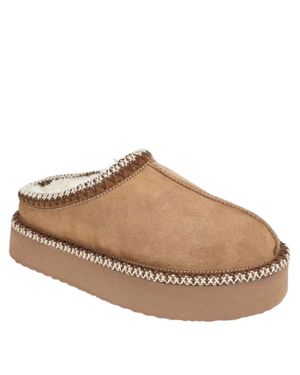 Very G Christy Slip On Platform Slipper Mule - Brown