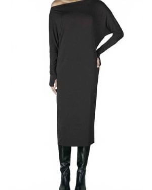 Enza Costa Silk Jersey Slouch Dress - Black
