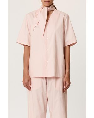 Plan C Parachute Short Sleeve With Tie Top - Pink