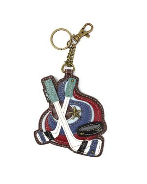 Chala Hockey Coin Purse Key Fob Bag Charm - Blue