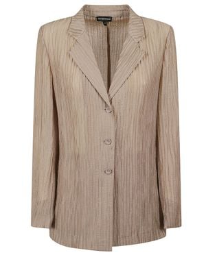 Emporio Armani Sparkling Pleated Crepon Blazer - Brown