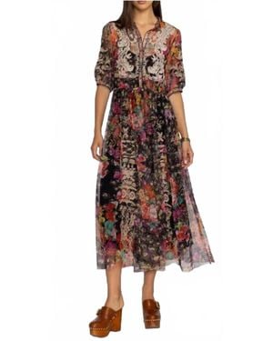 Johnny Was Mazzy Gardenia Dress - Black