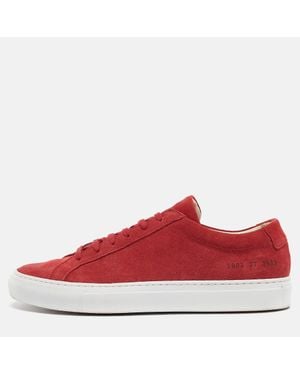 Common Projects Suede Achilles Low Top Sneakers - Red