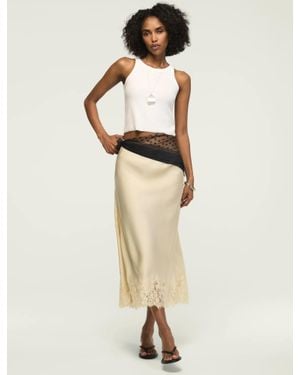 Lucky Brand Lace Slip Skirt - Natural