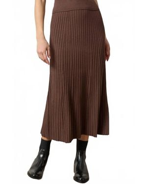 Lilla P Straight Rib Skirt - Brown
