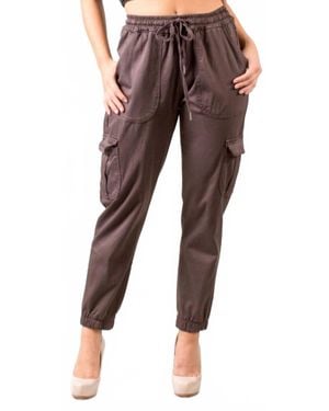 Gigi Moda Cargo Jogger Pants - Brown
