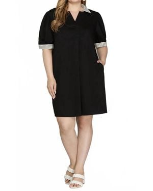 She + Sky Kaia Puff Sleeve Mini Dress - Black