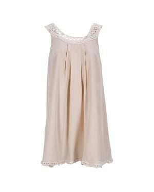 Temperley London Swiss Dot Lace Straps Mini Dress - Brown