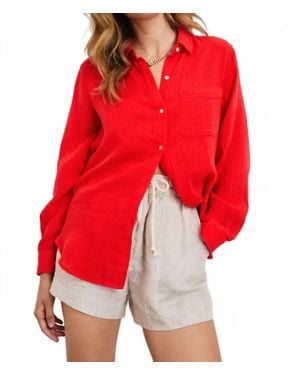 Rails Ellis Long Sleeve Shirt - Red