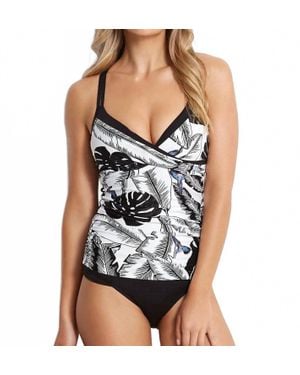 Seafolly Palm Beach Wrap Tankini Top - Black