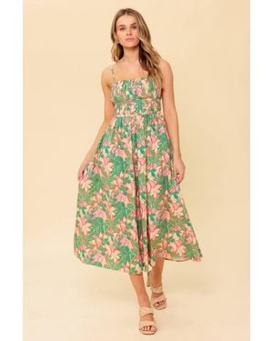 TRUEDAMES Storytelling Woven Midi Dress - Yellow