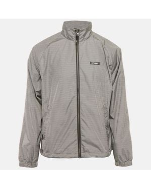 Stussy Houndstooth Synthetic Windbreaker Zip-Up Jacket - Gray