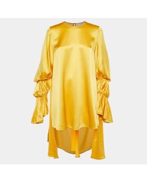 ROKSANDA Roksanda Silk Satin Rosina Oversized Tunic Top - Yellow