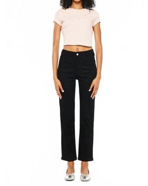 Kancan High Rise Slim Straight Leg Jeans - Black
