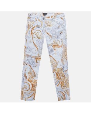 Roberto Cavalli Printed Cotton Skinny Jeans - Blue
