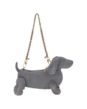 Thom Browne Calf Suede Baby Hector Bag - Gray