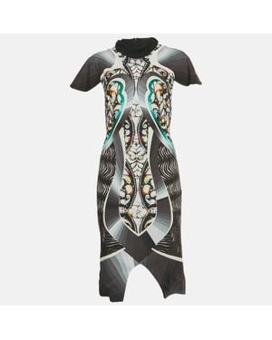 Peter Pilotto Multicolor Abstract Print Crepe Mock Neck Mini Dress - Green