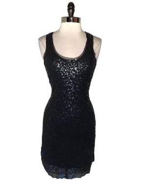 Max Studio Sequin Tank Sleeveless Bodycon Dress - Black