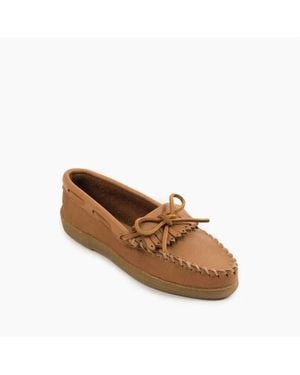 Minnetonka Moosehide Kilty Loafers - Brown