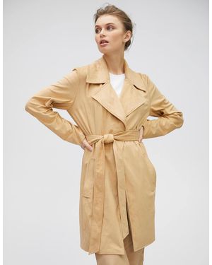 Bernardo Vegan Suede Stretch Belted Wrap Jacket - Natural