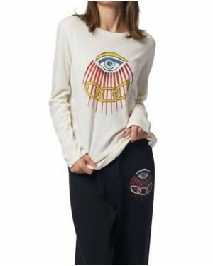 Raquel Allegra Evil Eye Crewneck Tee - Multicolor