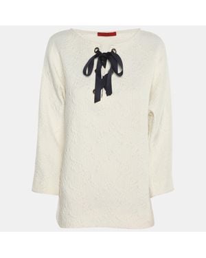 Carolina Herrera Floral Print Jacquard Blouse - White