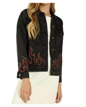 Honey Punch Some Like It Hot Distressed Denim Jacket - Black