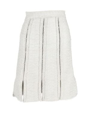 Proenza Schouler Tweed Knee Length Skirt - White