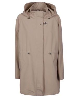 Fay Gancio Mid Length Cotton Blend Parka - Natural