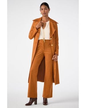 Trina Turk Starflower Suede Coat - Orange