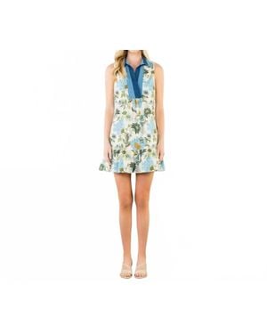 Thml Sleeveless Floral Pattern Dress - Blue