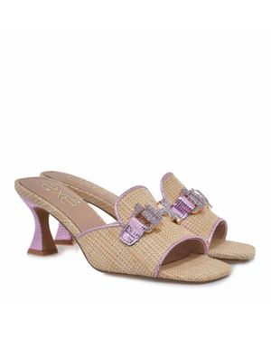 Exe' Lucia Raffia Lilac Sandal - Pink