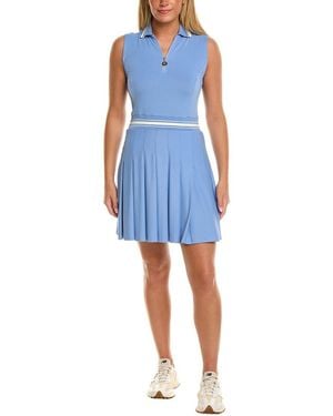 Stella Parker Pleated Skirt Polo Dress - Blue