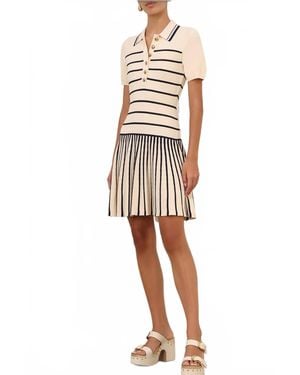 Zimmermann Luna Striped Polo Mini Dress - White