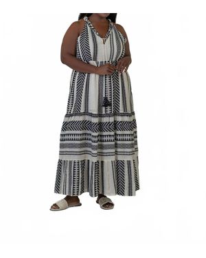 Just Bellina Grecian V-Neck Maxi Dress - Gray