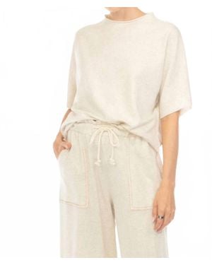 Hello Nite Luna Mock Neck Top - Natural