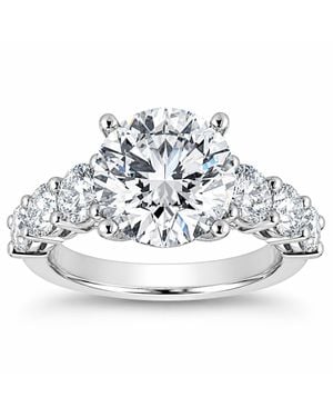 Pompeii3 Certified 4Ct Diamond Engagement Ring 14K Lab Grown - Metallic